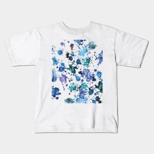 blue purple green splash watercolour Kids T-Shirt